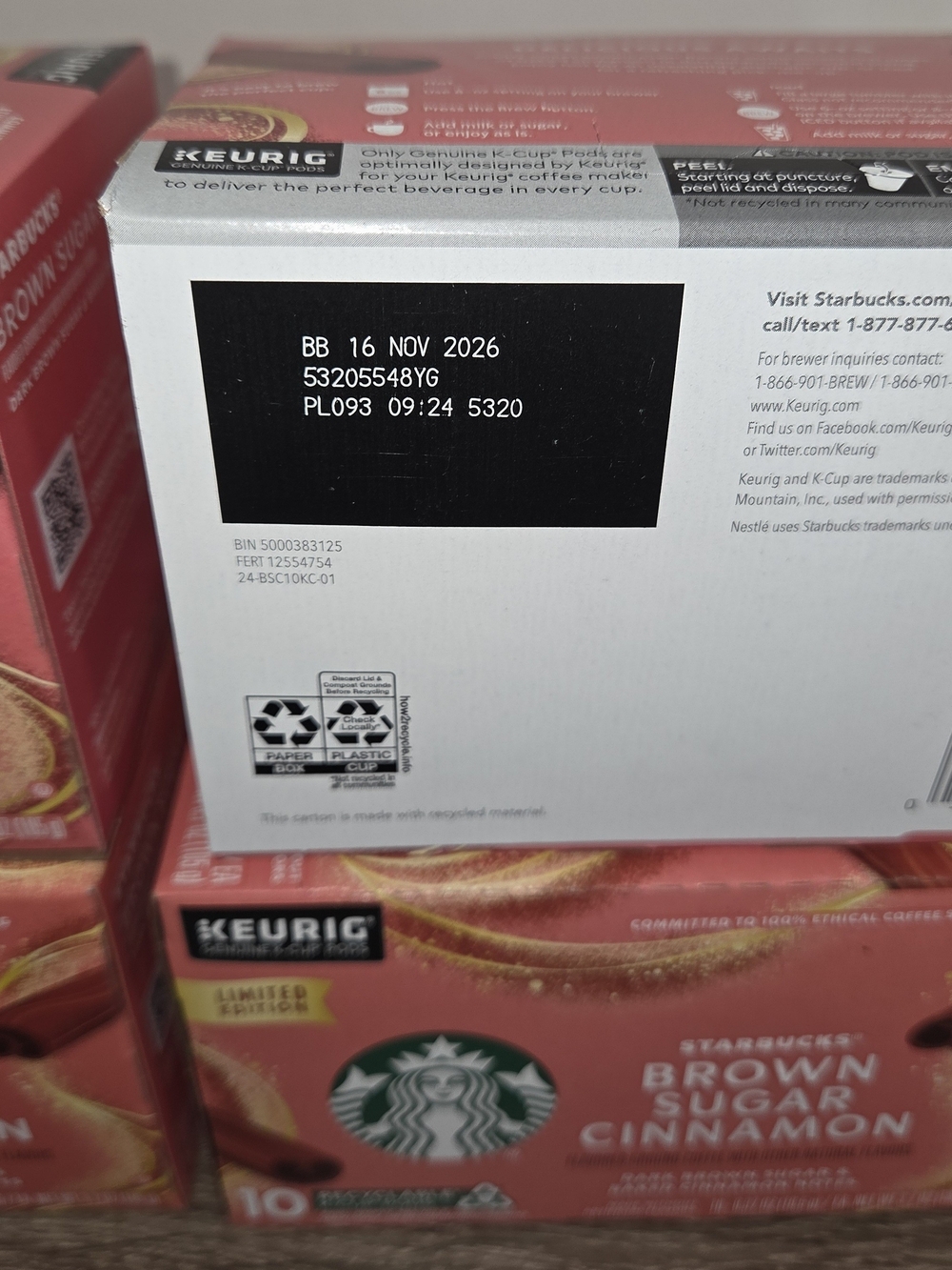 Lot of 4 Starbucks Brown Sugar Cinnamon 10 K-Cup Coffee Pods Exp 11-2026. - Picture 7 of 7